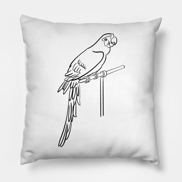 Stick figure parrot Pillow by WelshDesigns