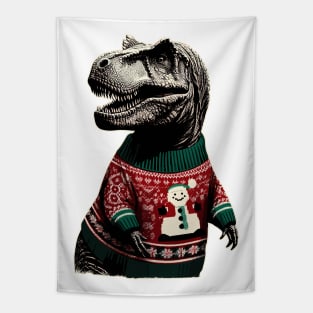 Christmas Tyrannosaurus Tapestry