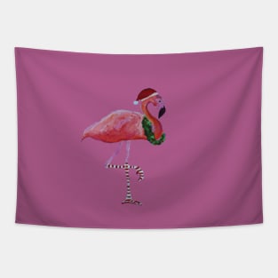 flamingo christmas painting Tapestry