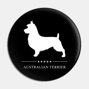 Australian Terrier Dog White Silhouette Pin