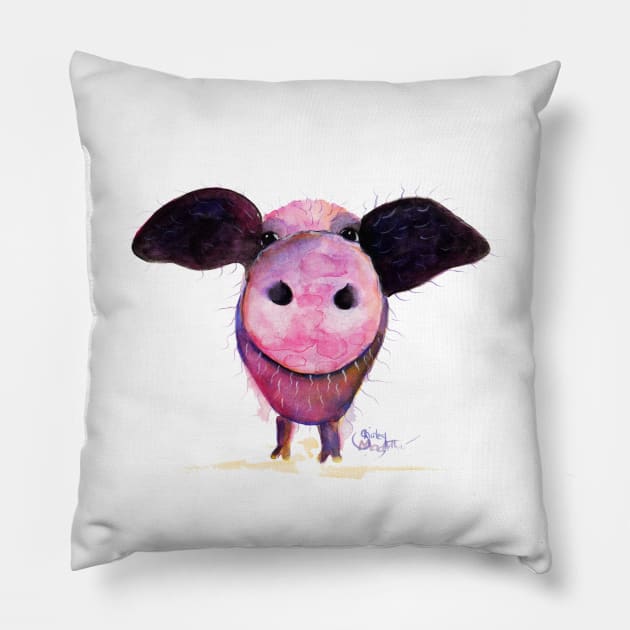 NoSeY PiG ' Pigs CAN Fly! ' Pillow by ShirleyMac