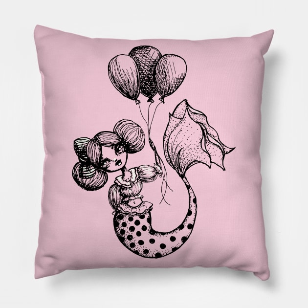 Mermaid Sketches Series: Carnival Mermaid Pillow by LittleMissTyne