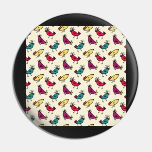 Colorful Little Birds Pin