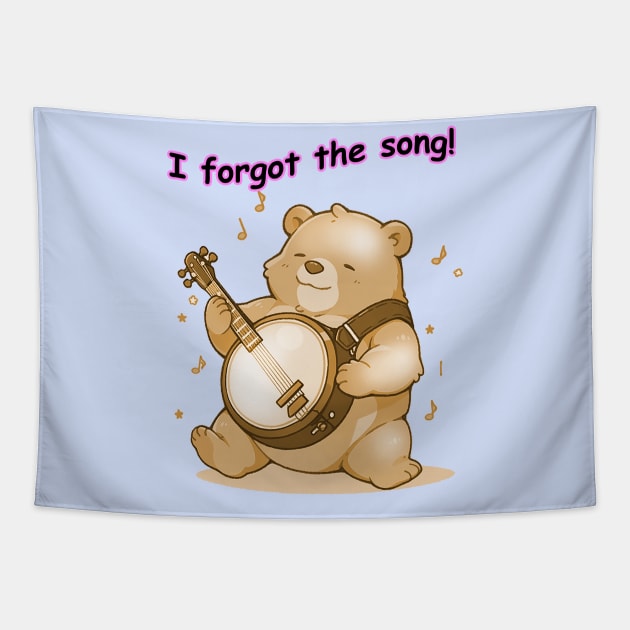 I forgot the song - The Bear and the Banjo Tapestry by enyeniarts