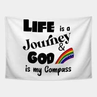 Smilenowteesa Fun Life Is A Journey God Is My Compass Tapestry