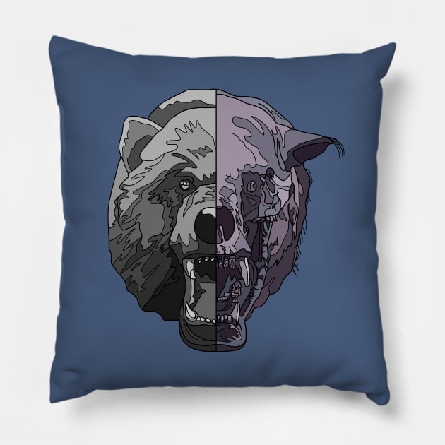 Mutated Bear (without title) Pillow by SpareFilm