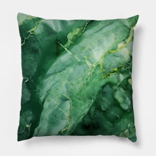 Green Jade Abstract Marble Pillow