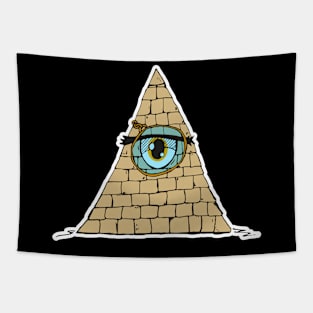 Pyramid with eye and monocle Tapestry