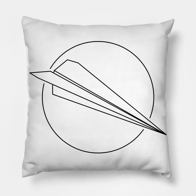 Top secret origami paper plane engineering blueprints (in black, with back print) Pillow by Made by Popular Demand