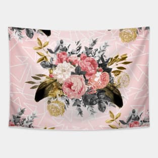 Romantic vintage roses and geometric design Tapestry