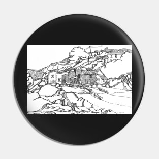 Cornwall Black and White Landscape Pin