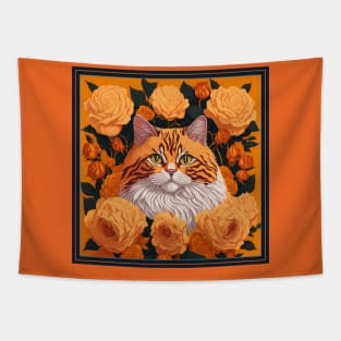 Ragamuffin cat. Style vector (yellow version ragamuffin cat) Tapestry