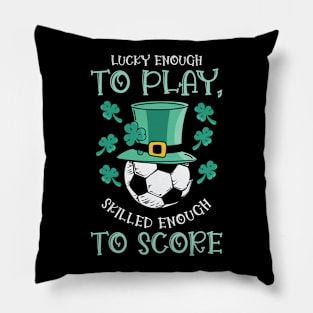 St. Patrick's Day Soccer Sport Lucky Shamrock Football Pillow