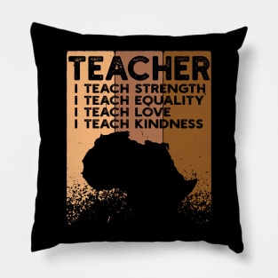 teacherBlack Women Teacher Afro Retro Black History Month Pillow