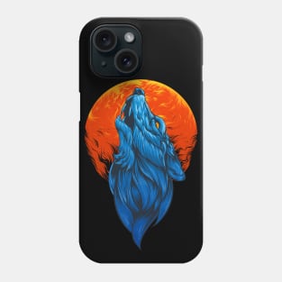 Graphic Illustration Wolf Head And The Moon Wild Life Phone Case