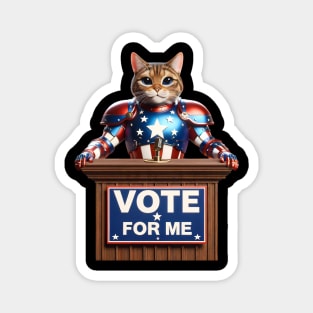 patriotic armored cat Magnet