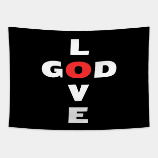 Love God Love People | Christian Typography Tapestry