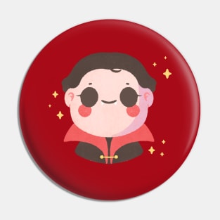 Funny and Happy Cute Vampire Cartoon Character for Halloween Pin