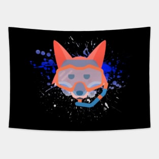 Cute Fox Scuba Diving Snorkel Ocean Swimming Gift Tapestry