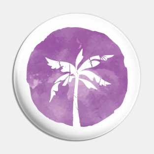 Watercolor Palm Tree Purple Cloud Pin