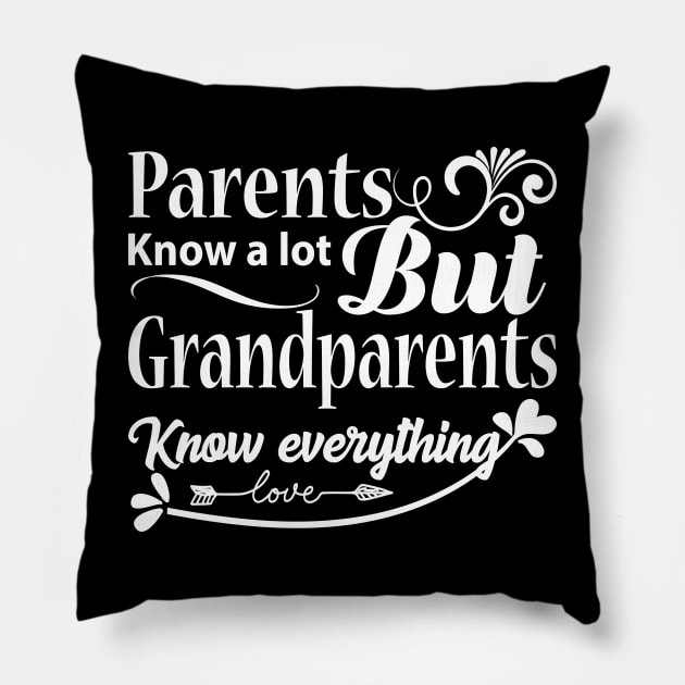 Grandparents know everything Pillow by RK.shirts