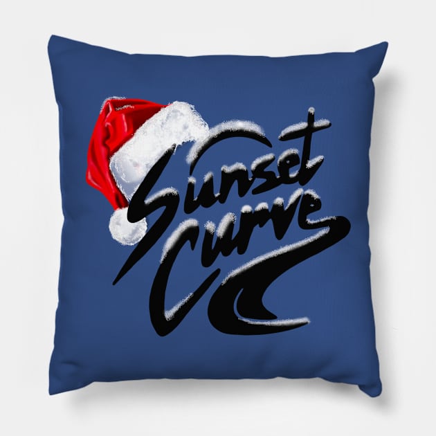 Sunset Curve Christmas logo Pillow by PG Illustration