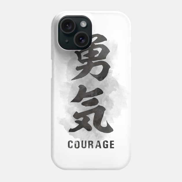 Courage "Yuuki" Calligraphy Kanji Phone Case by Takeda_Art