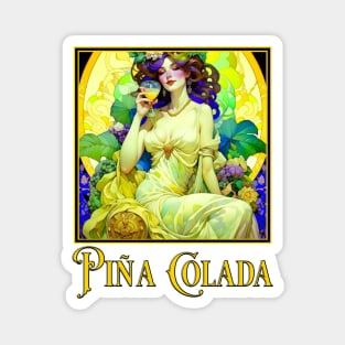 Art Nouveau Pina Colada Magnet