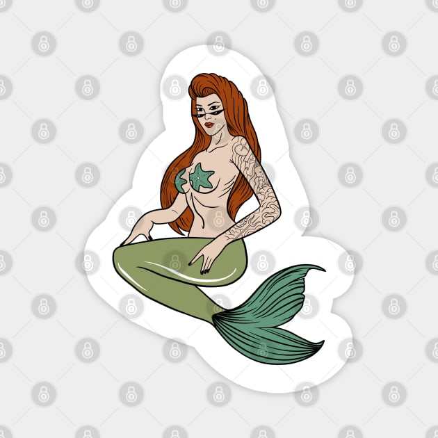 Tattooed mermaid Magnet by SYLPAT