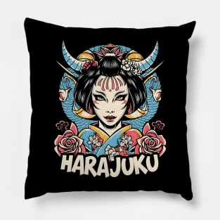 Japanese geisha girl Harajuku culture Pillow