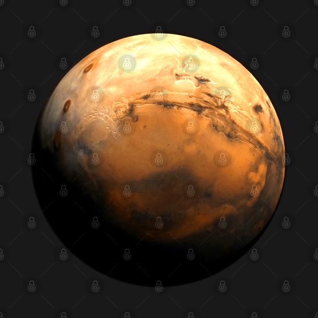 Mars Globe Rendering (based on real photo) by SPACE ART & NATURE SHIRTS 