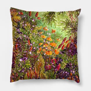 Floral face mask magic forest fairytale wild flowers mask Pillow
