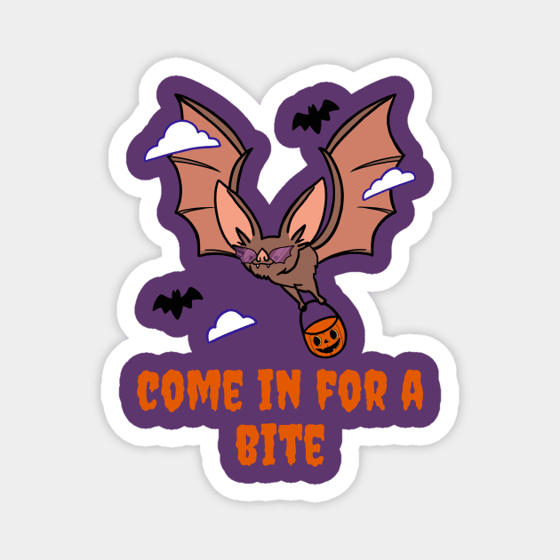 Come In For A Bite Bat Magnet by WaggyRockstars