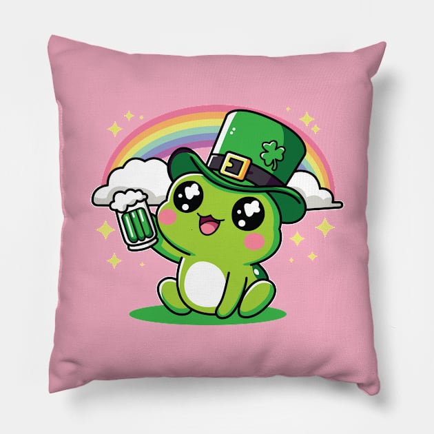 St. Patrick's Day Frog Pillow by JS Arts