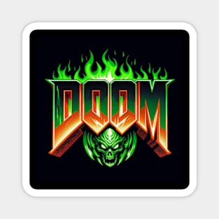 Doom logo in Green and Gold Magnet