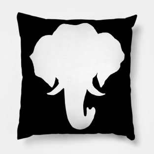 White Elephant Silhouette Pillow