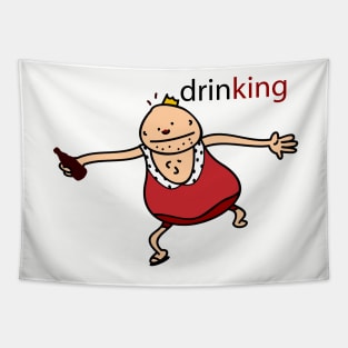 Drunk king with beer Tapestry