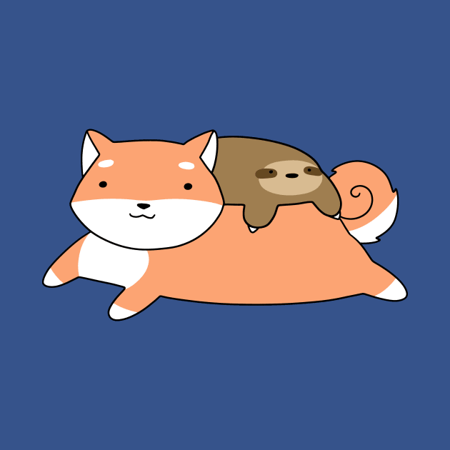 Shiba and Little Sloth by saradaboru