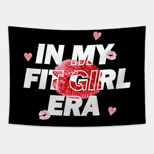 In My Fitness Girl Era. Workout, Gym Lover, Motivational For Girls Who loves Lift, Pomp Cover Tapestry