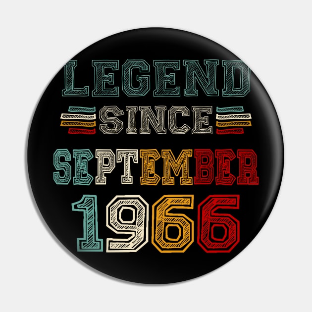 57 Years Old Legend Since September 1966 57th Birthday Pin by TATTOO project