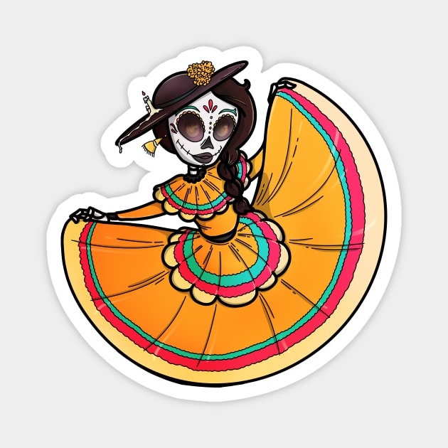 Day of the Dead Dancer Magnet by candice-allen-art