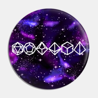 DnD Polyhedral Dice Galaxy - Amethyst Nebula Pin