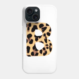 Letter B Initial Cheetah Monogram Sticker Phone Case