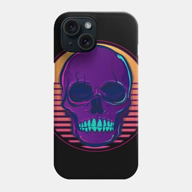 Skull Madness Synthwave Retrowave Aesthetics Phone Case by edmproject