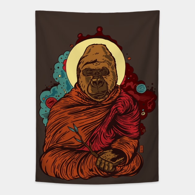 Primate Meditation Tapestry by Thomcat23