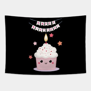 Happy Birthday Cupcake Tapestry