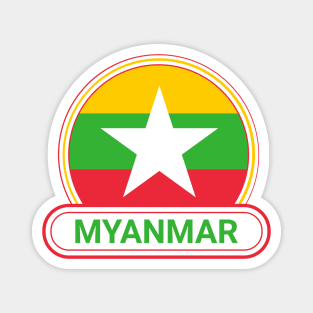 Myanmar Country Badge - Myanmar Flag Magnet