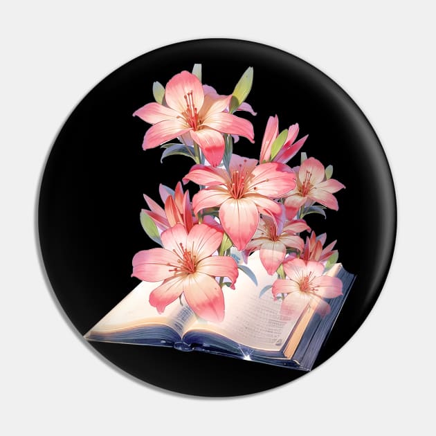 Book Of Flower, Flower Book, Flower And Book Pin by LycheeDesign