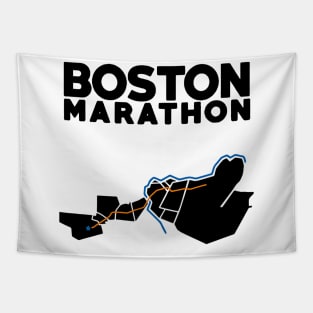 Marathon Boston Map Tapestry