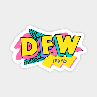 Dallas Ft. Worth, Texas Retro 90s Logo Magnet
